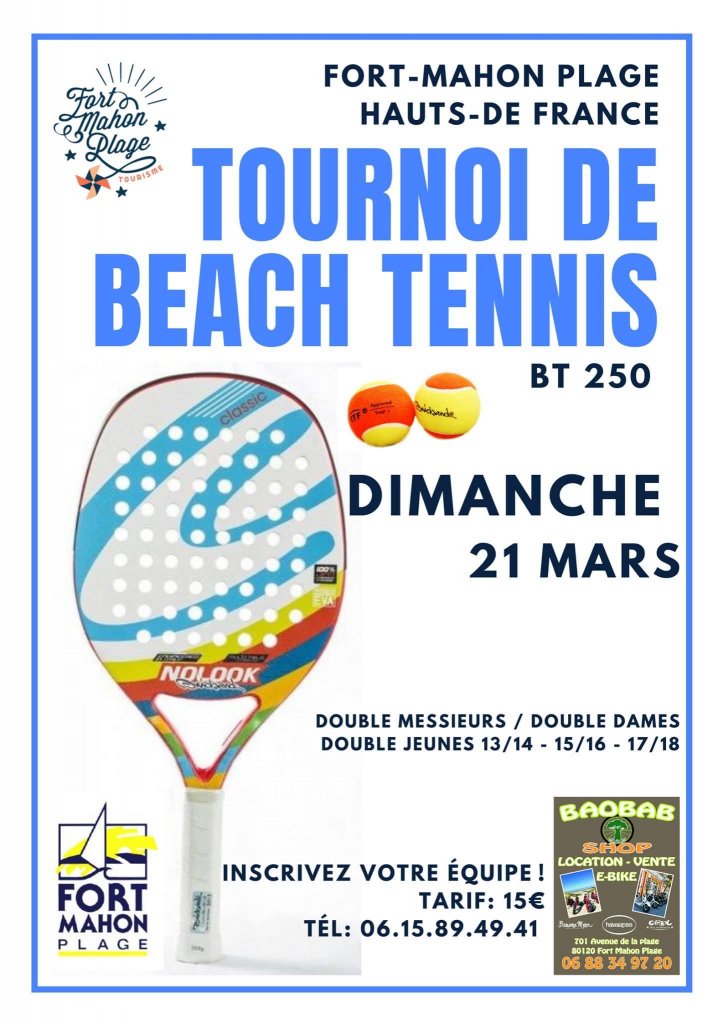 Tournoi de Beach Tennis Fort Mahon 21 Mars 2021