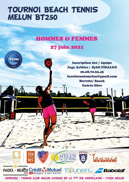 Tournoi de Beach tennis MELUN 27 juin 2021