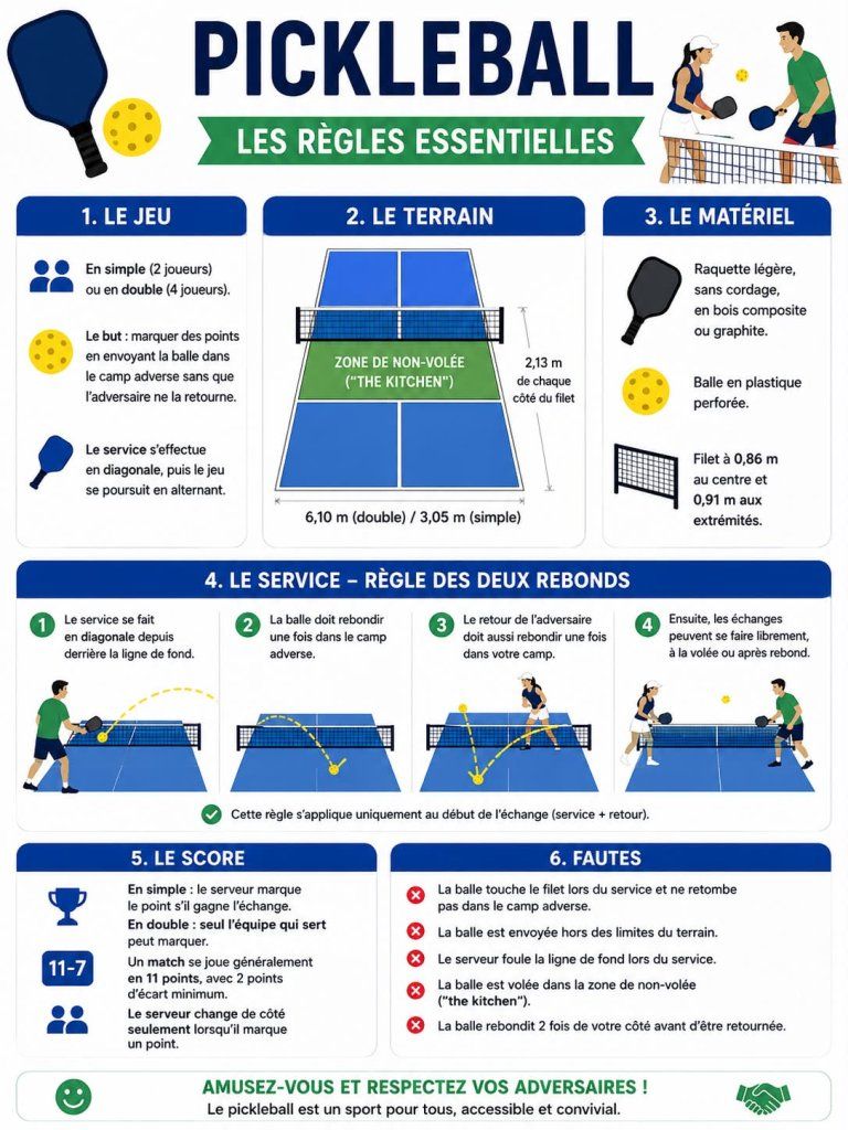 Pickleball les règles 
